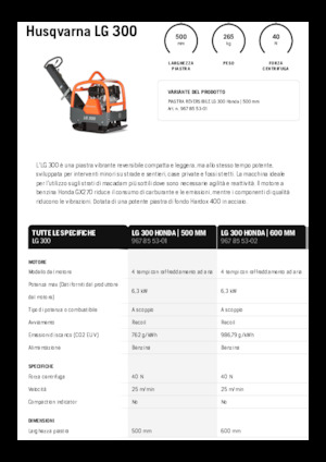 Reverzní vibrační desky Husqvarna LG 300