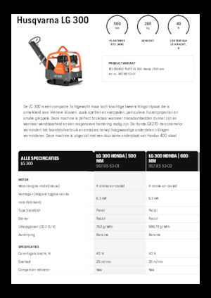 Reverzní vibrační desky Husqvarna LG 300