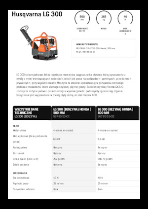 Reverzní vibrační desky Husqvarna LG 300