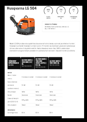 Reverzní vibrační desky Husqvarna LG 504