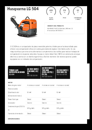 Reverzní vibrační desky Husqvarna LG 504