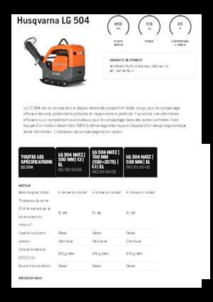 Reverzní vibrační desky Husqvarna LG 504