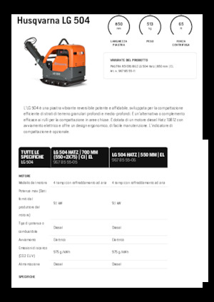 Reverzní vibrační desky Husqvarna LG 504