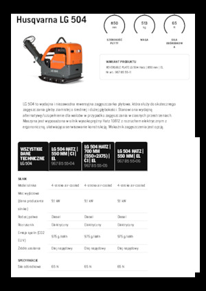 Reverzní vibrační desky Husqvarna LG 504