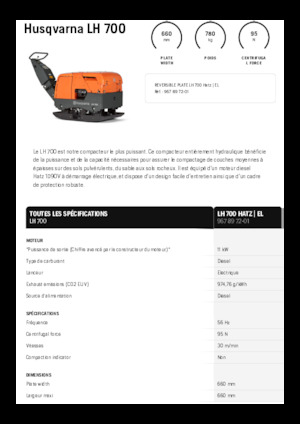 Reverzní vibrační desky Husqvarna LH 700