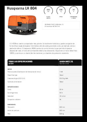 Reverzní vibrační desky Husqvarna LH 804