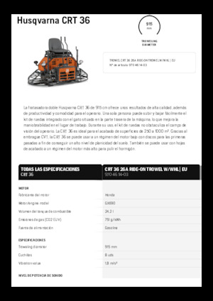 Pojízdné hladičky betonu Husqvarna CRT 36