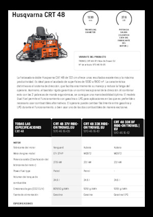 Pojízdné hladičky betonu Husqvarna CRT 48