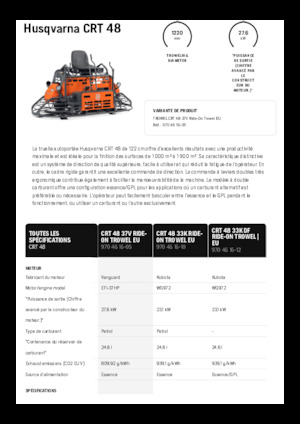 Pojízdné hladičky betonu Husqvarna CRT 48