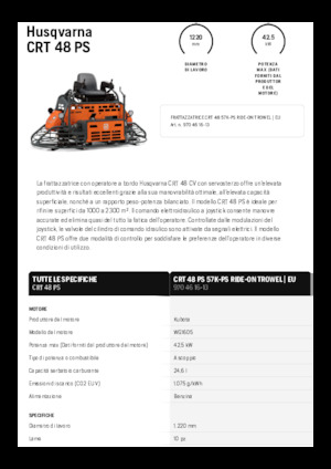 Pojízdné hladičky betonu Husqvarna CRT 48 PS