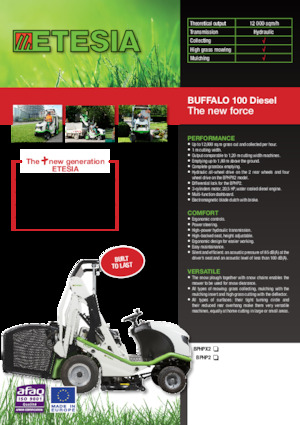 Zahradní traktory a ridery Etesia BUFFALO 100 BPHPX2