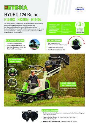 Zahradní traktory a ridery Etesia HYDRO 124 DN