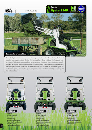 Zahradní traktory a ridery Etesia HYDRO 124 DN
