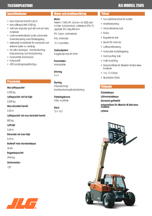 Teleskopické manipulátory JLG 2505