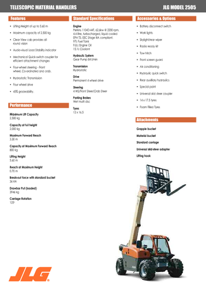 Teleskopické manipulátory JLG 2505