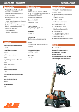 Teleskopické manipulátory JLG 2505