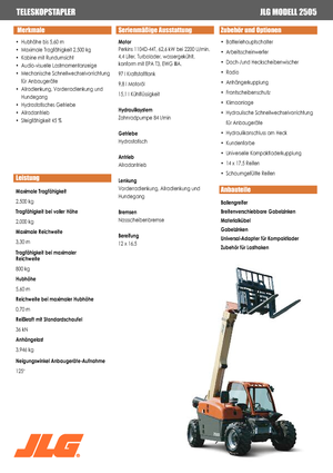 Teleskopické manipulátory JLG 2505