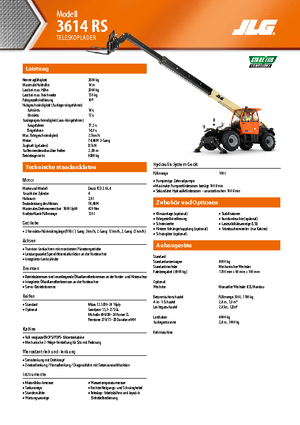 Teleskopické manipulátory JLG 3614 RS