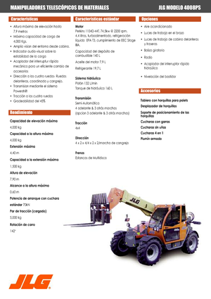 Teleskopické manipulátory JLG 4008 PS