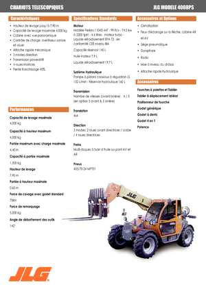 Teleskopické manipulátory JLG 4008 PS