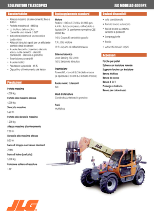 Teleskopické manipulátory JLG 4009 PS