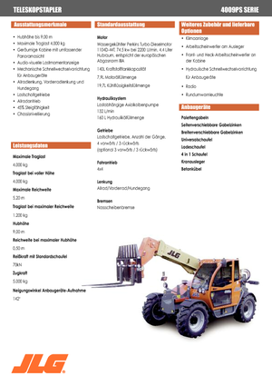 Teleskopické manipulátory JLG 4009 PS