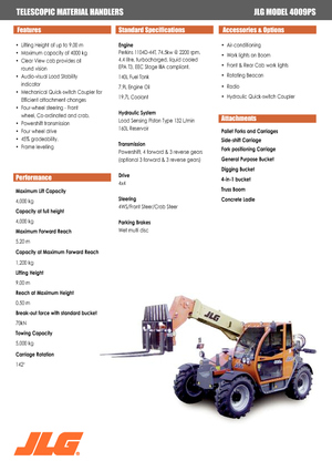 Teleskopické manipulátory JLG 4009 PS