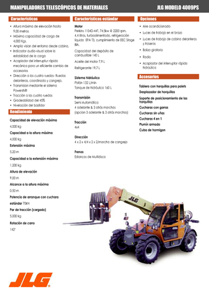 Teleskopické manipulátory JLG 4009 PS