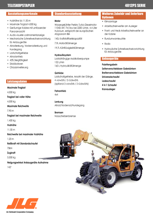 Teleskopické manipulátory JLG 4012 PS