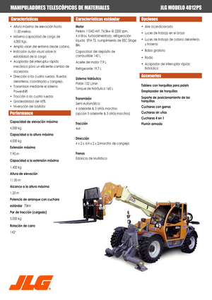 Teleskopické manipulátory JLG 4012 PS