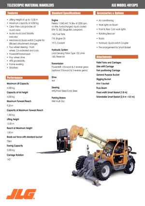 Teleskopické manipulátory JLG 4013 PS