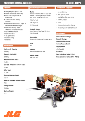 Teleskopické manipulátory JLG 4017 PS