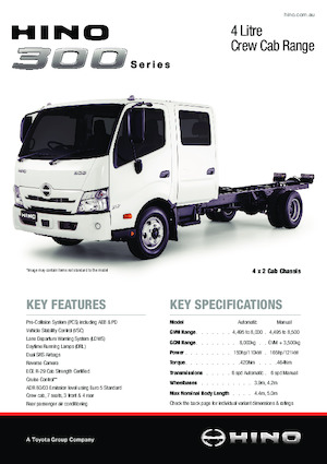 Tuhé podvozky Hino 300 617 WIDE CREW