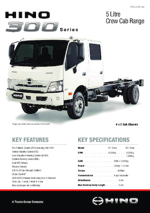 Tuhé podvozky Hino 300 721 WIDE CREW