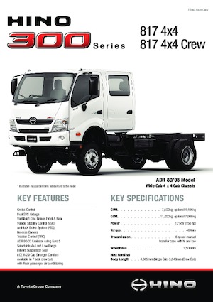 Tuhé podvozky Hino 300 817 4x4 CREW