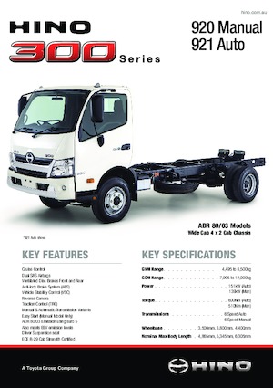 Tuhé podvozky Hino 300 920 4x2
