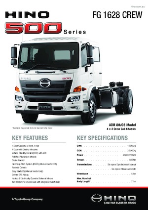 Tuhé podvozky Hino 500 FG 1628 CREW 4x2