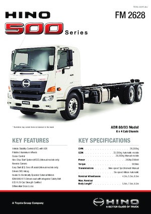 Tuhé podvozky Hino 500 FM 2628 6x4