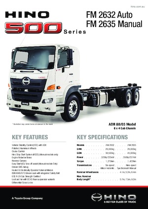 Tuhé podvozky Hino 500 FM 2632 6x4