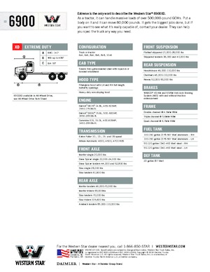 Tuhé podvozky Western Star 6900 XD Detroit DD16