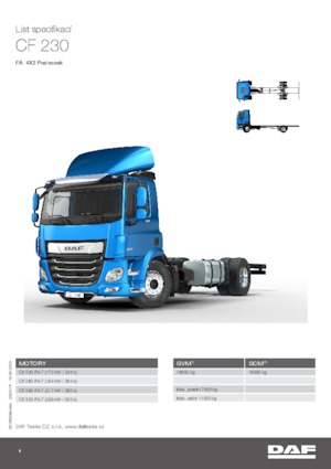 Tuhé podvozky DAF CF 230 FA