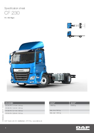 Tuhé podvozky DAF CF 230 FA