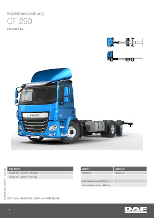 Tuhé podvozky DAF CF 290 FAN