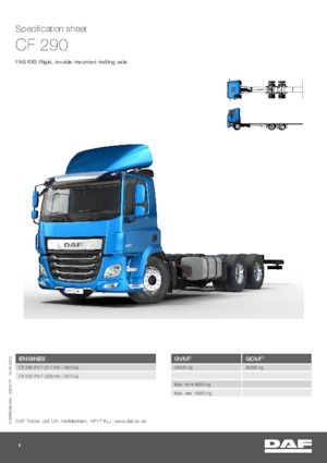 Tuhé podvozky DAF CF 290 FAS