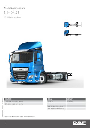 Tuhé podvozky DAF CF 300 FA Low Deck LH