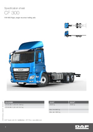 Tuhé podvozky DAF CF 300 FAR