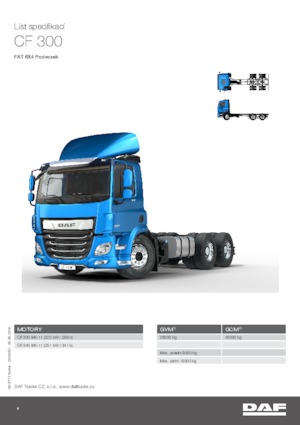 Tuhé podvozky DAF CF 340 FAT SLEEPER CAB