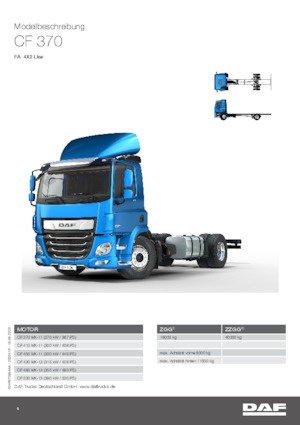 Tuhé podvozky DAF CF 370 FA