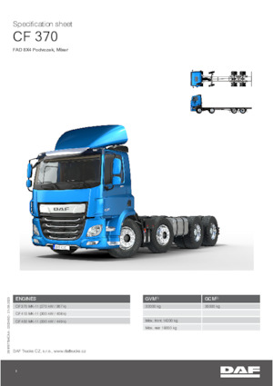 Tuhé podvozky DAF CF 370 FAD Mixer