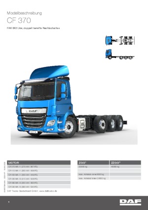 Tuhé podvozky DAF CF 370 FAK